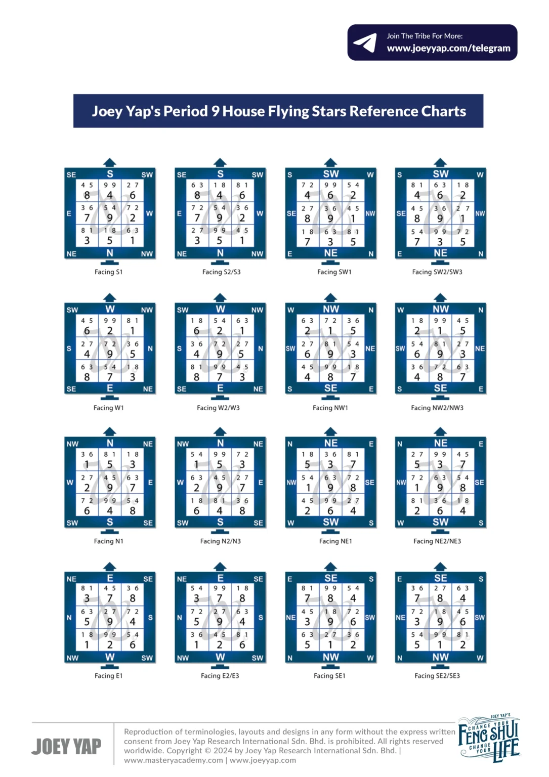 Joey Yap's Period 9 Flying Star Charts